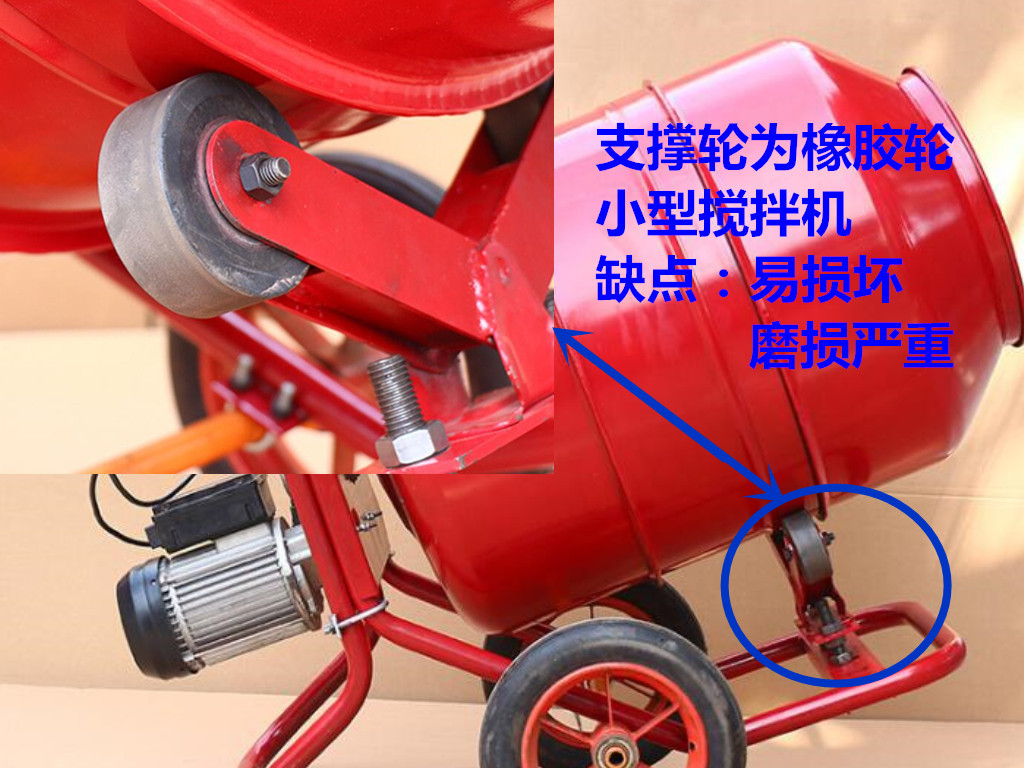 小型家用水泥搅拌机橡胶支撑轮--49彩票